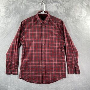 Pendleton Shirt men's Medium Button Down Red Plaid Cotton Long Sleeve Casual